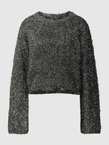 Jake*s Casual Korte pullover met effectgaren en bont