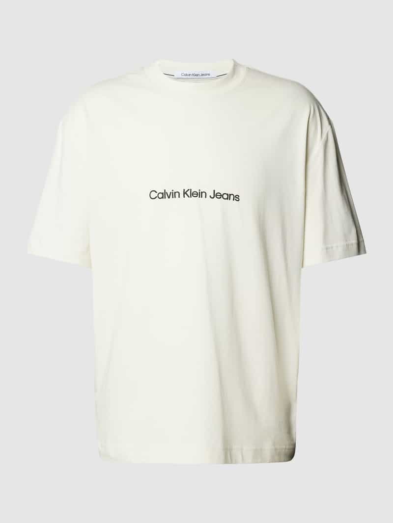 Calvin Klein Jeans T-shirt met labelprint, model 'SQUARE FREQUENCY'
