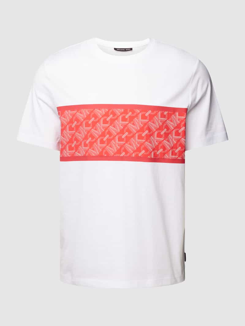 Michael Kors T-shirt met labelprint, model 'KORS MESH STRIPE'