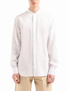 Armani Exchange Overhemd met verborgen sluiting - Wit