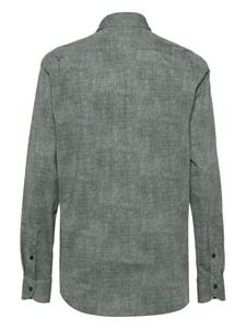 Xacus Overhemd met chambray print - Groen