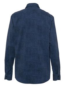 Xacus Overhemd met chambray print - Blauw