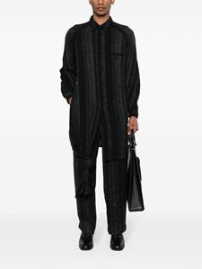 Yohji Yamamoto stiped knot-detail shirt - Zwart
