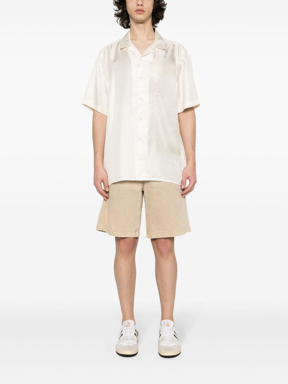 Calvin Klein floral-print silk shirt - Beige