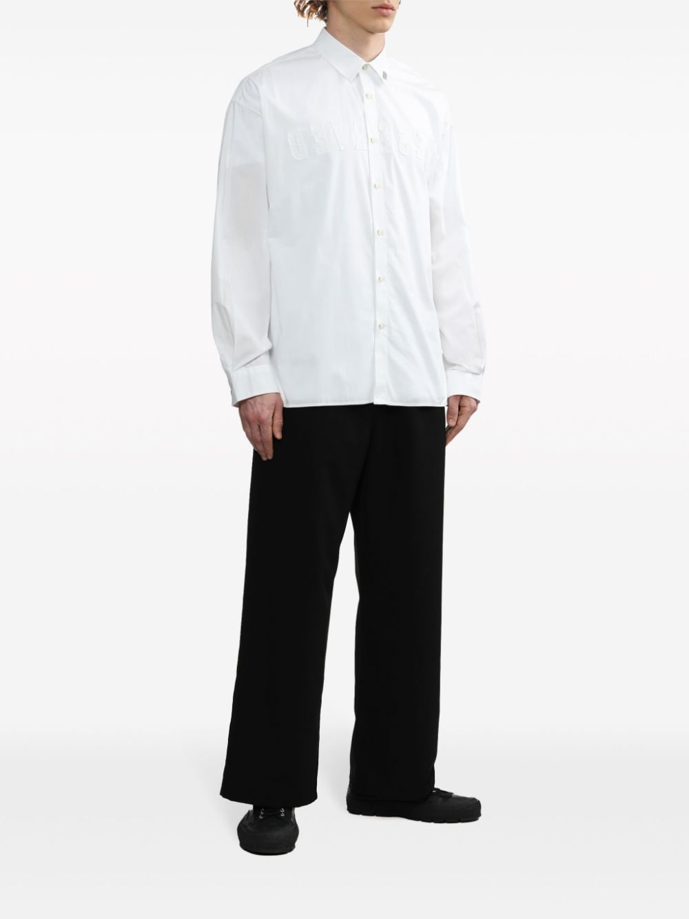 Izzue Katoenen overhemd met applicatie - Wit