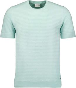 No Excess T-shirt korte mouw ronde hals gebreid mint