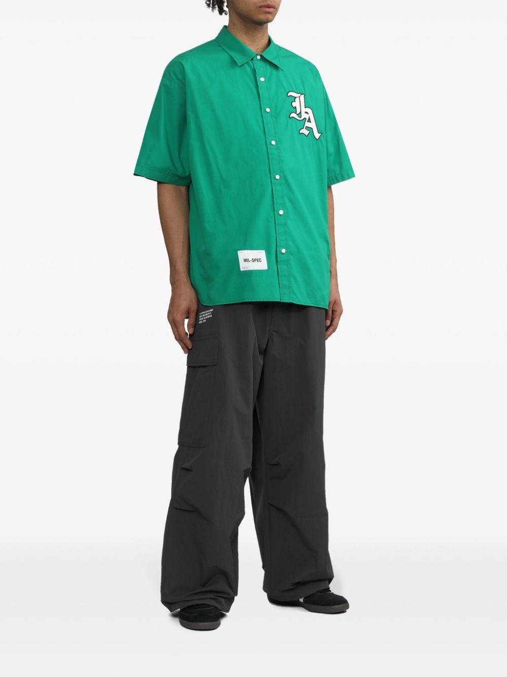 Izzue Overhemd met logopatch - Groen