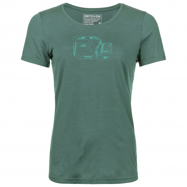 Ortovox  Women's 120 Cool Tec Leaf Logo T-Shirt - Merinoshirt, grijs