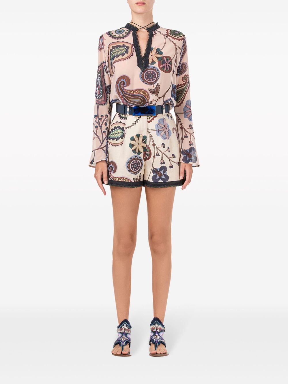 Silvia Tcherassi Toscana blouse met paisley-print - Roze