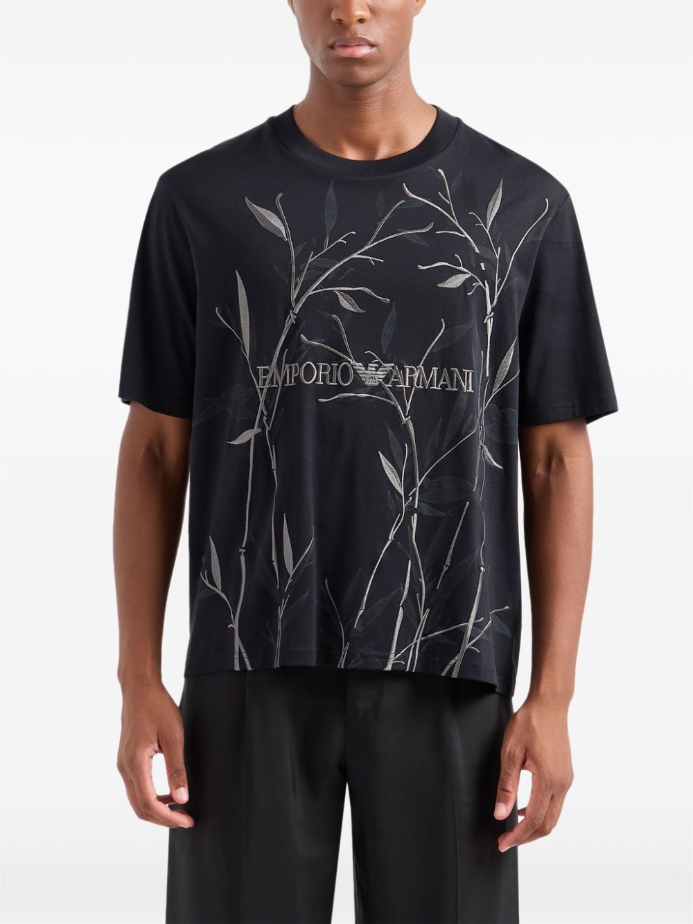 Emporio Armani T-shirt met logoprint - Zwart