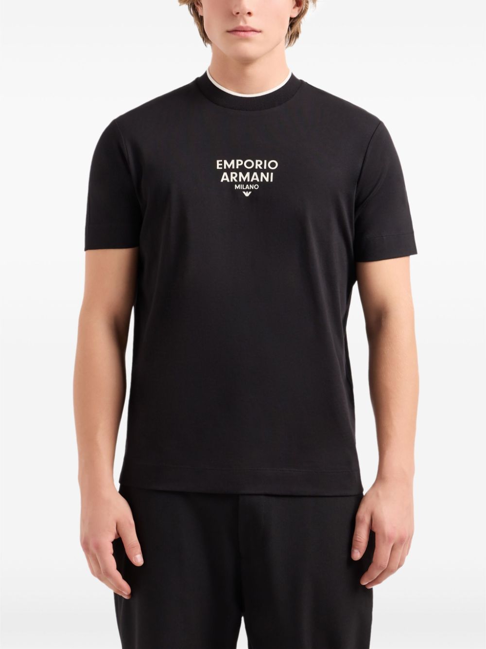 Emporio Armani T-shirt met logoprint - Zwart