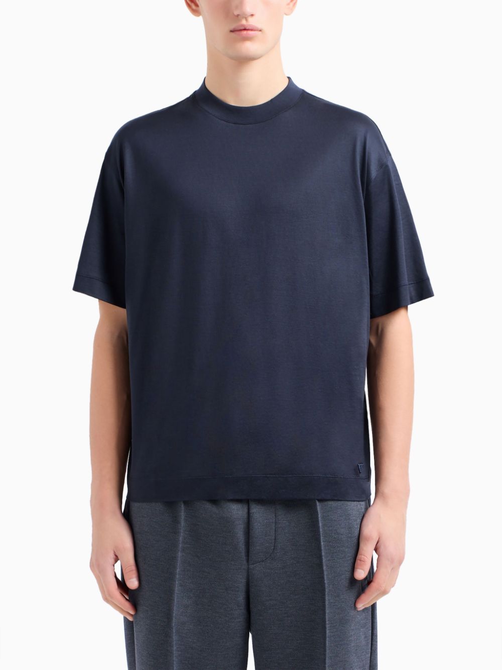 Emporio Armani T-shirt met verlaagde schouders - Blauw