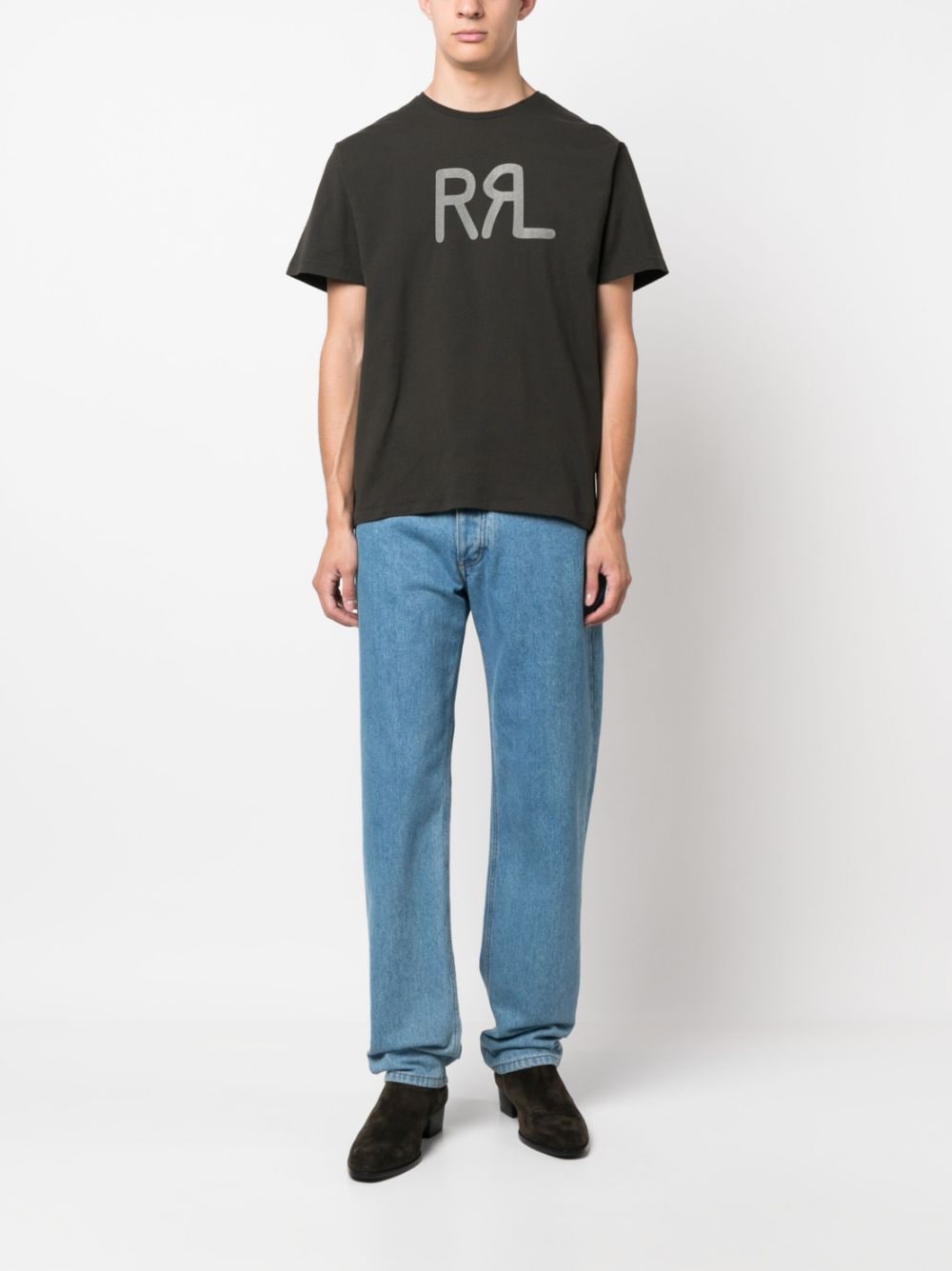 Ralph Lauren RRL T-shirt met logoprint - Zwart