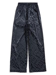 Balenciaga logo-print satin trousers - Grijs