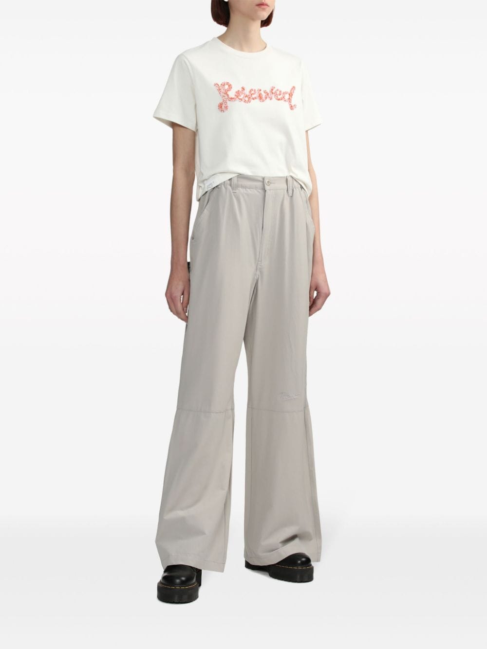 Izzue logo-embroidered trousers - Grijs