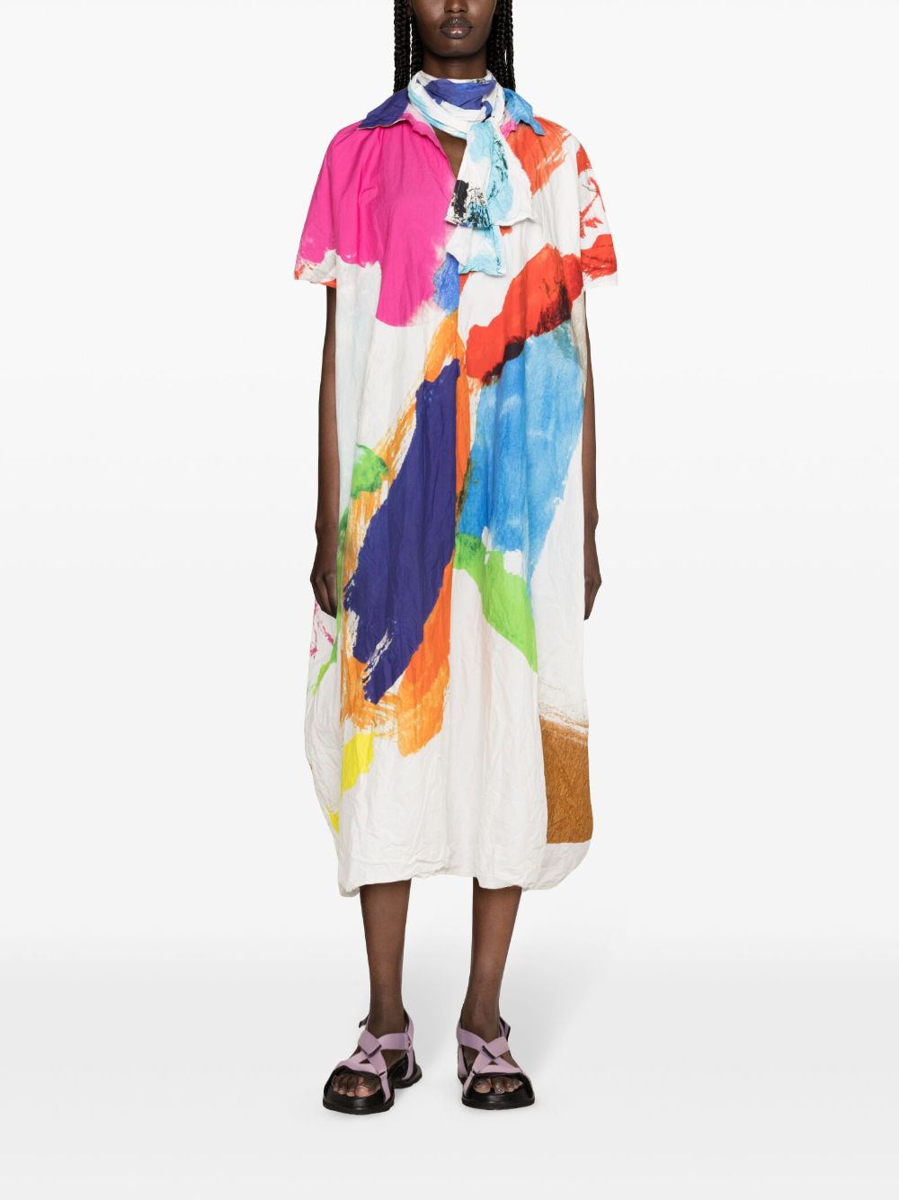 Daniela Gregis Maxi-jurk met abstracte print - Wit