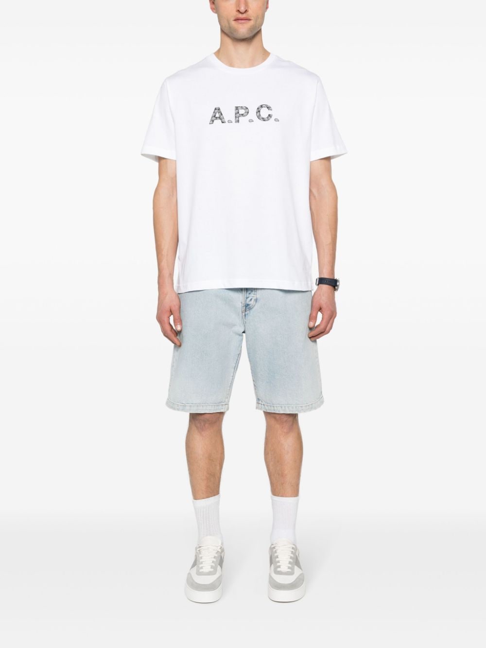 A.P.C. T-shirt met logoprint - Wit