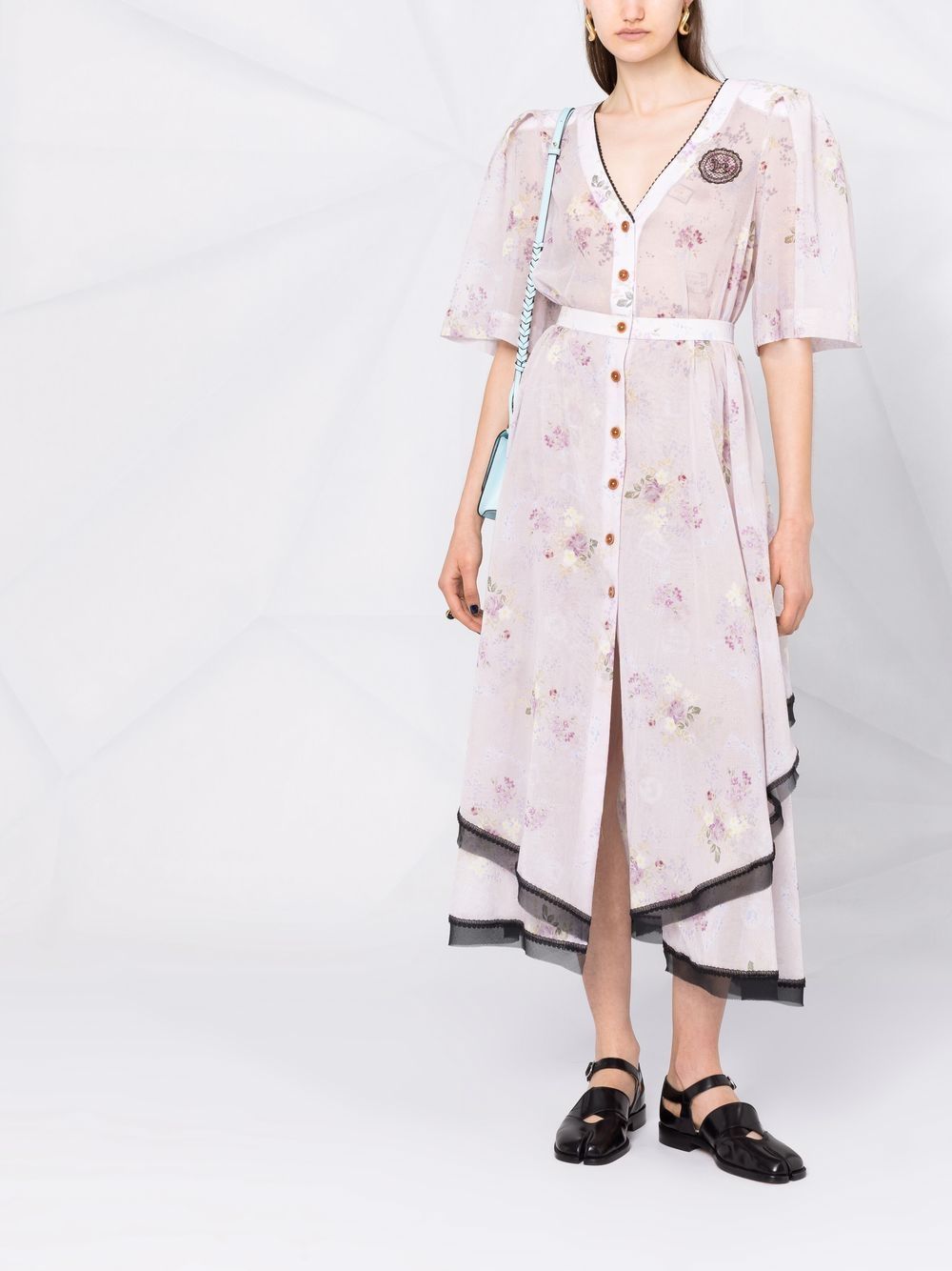 Ulyana Sergeenko Maxi-jurk met bloemenprint - Roze