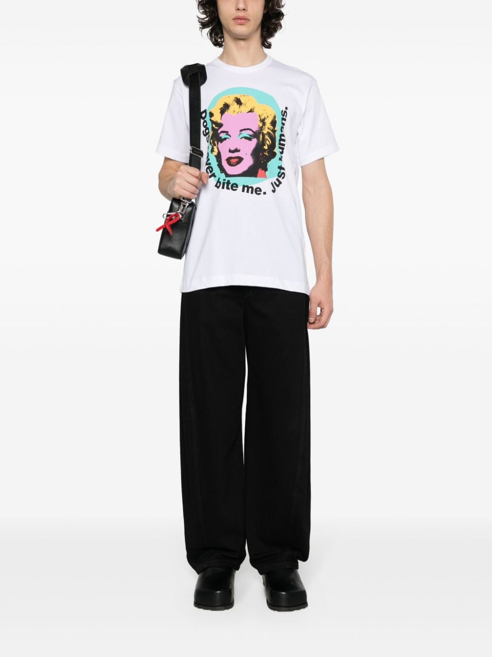 Comme Des Garçons Shirt graphic-print cotton T-shirt - Wit
