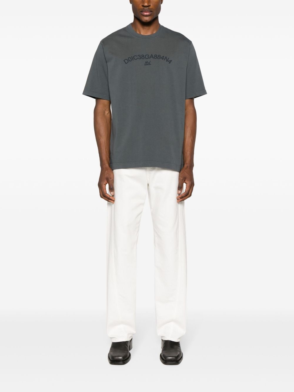 Dolce & Gabbana logo-appliqué cotton T-shirt - Grijs