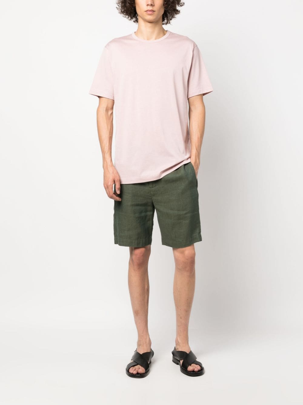 Sunspel T-shirt met ronde hals - Roze