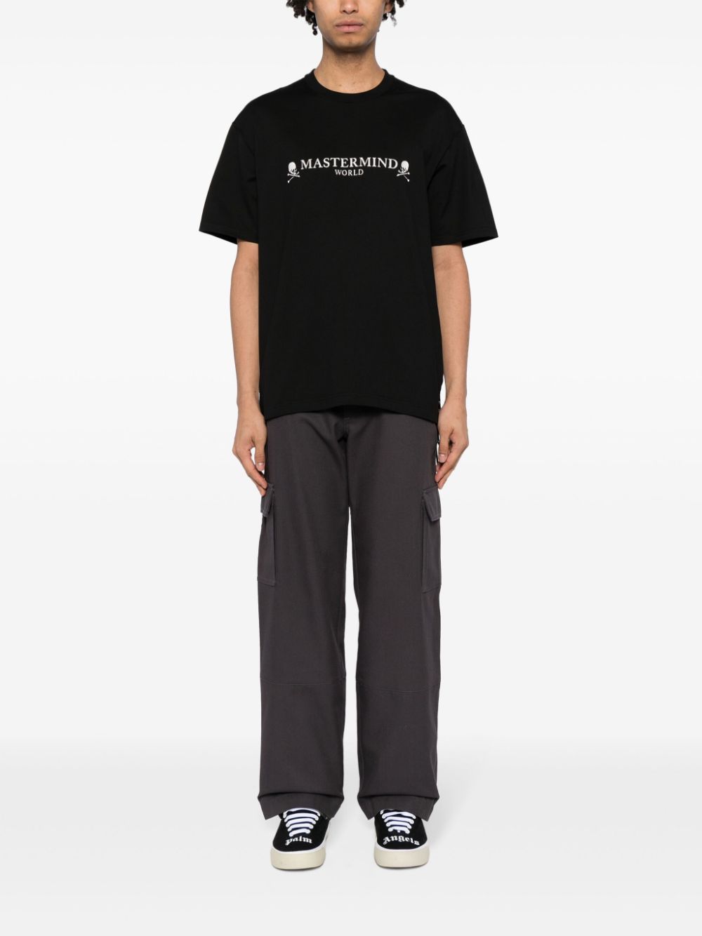 Mastermind World T-shirt met doodskopprint - Zwart