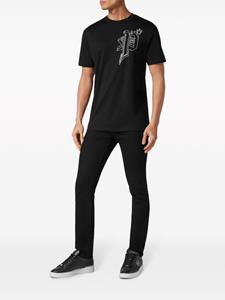 Philipp Plein T-shirt met doodskopprint - Zwart