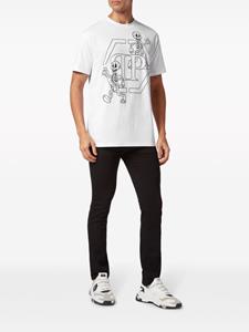 Philipp Plein Katoenen T-shirt met skeletprint - Wit