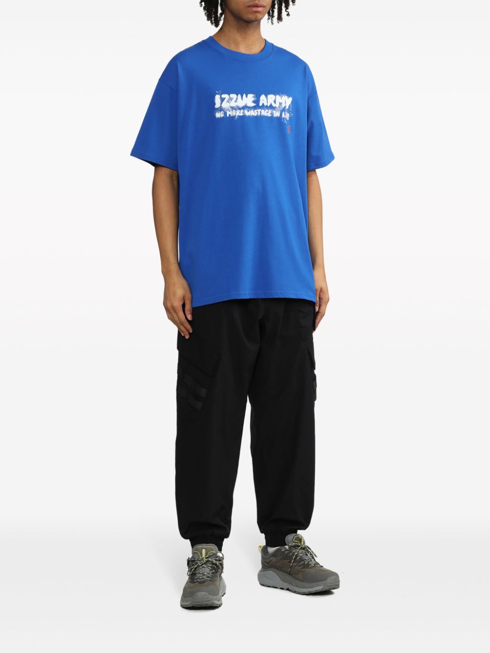 Izzue T-shirt met logoprint - Blauw