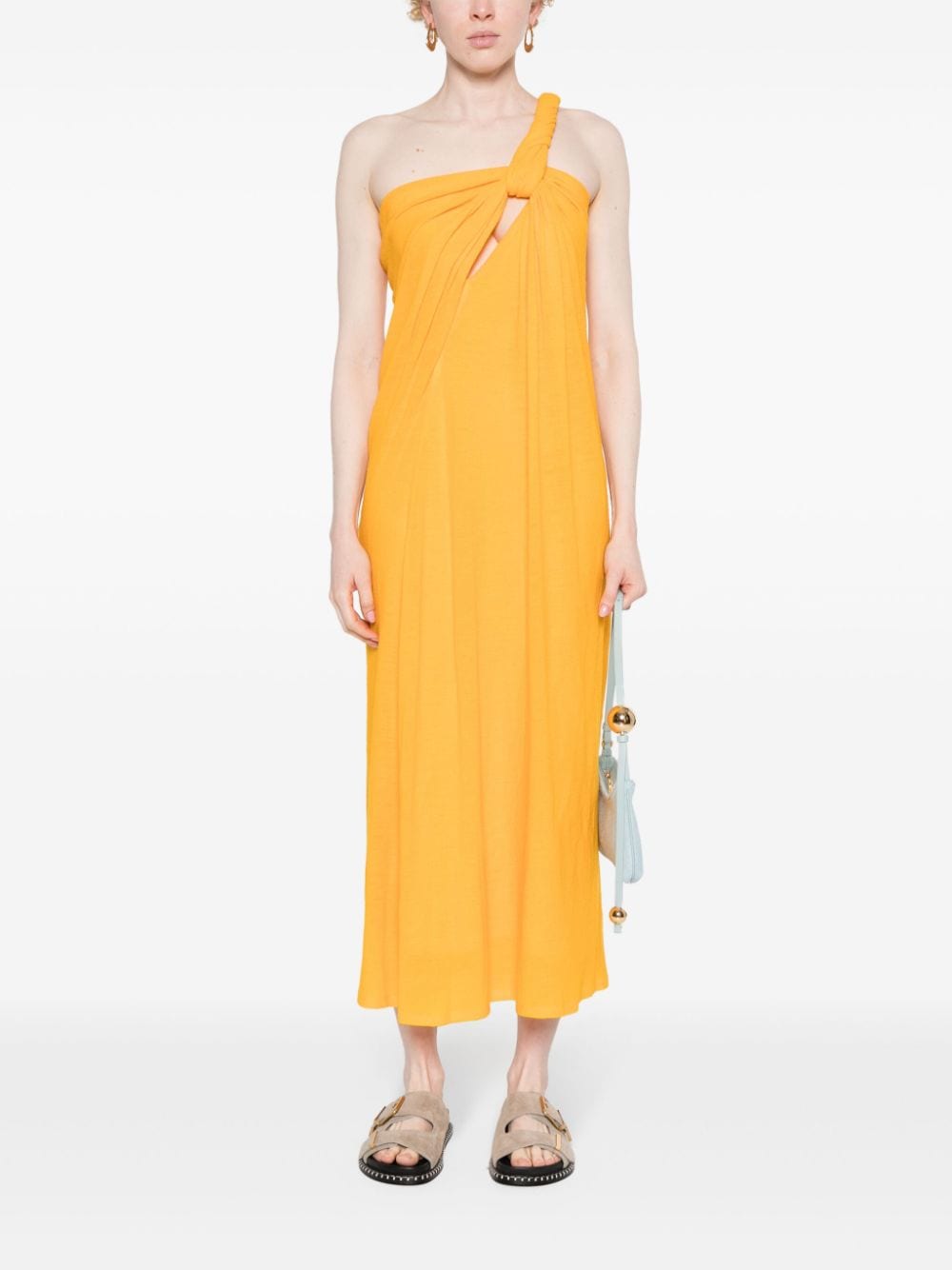 Chloé asymmetric-neck maxi dress - Oranje