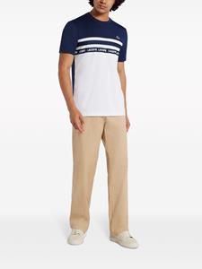 Lacoste logo-trim striped T-shirt - Wit