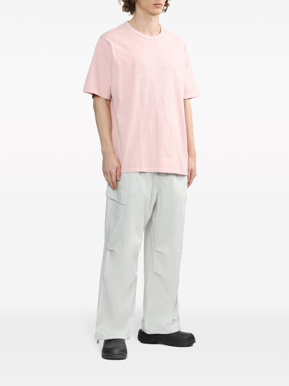 FIVE CM Katoenen T-shirt met borduurwerk - Roze