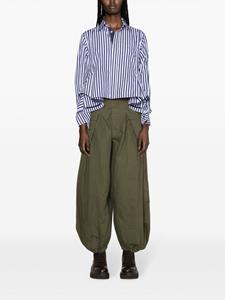 Sacai striped handkerchief-hem shirt - Blauw