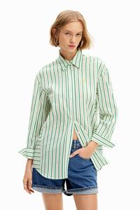Desigual Oversized shirt strepen - GREEN