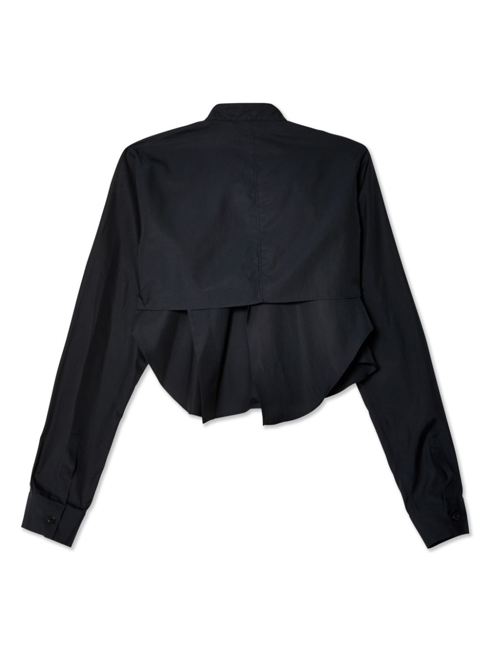 Noir Kei Ninomiya asymmetric draped cotton shirt - Zwart