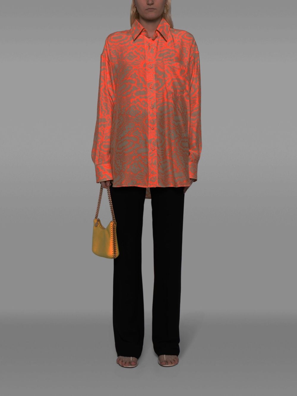 Stella McCartney cloud-print silk shirt - Oranje