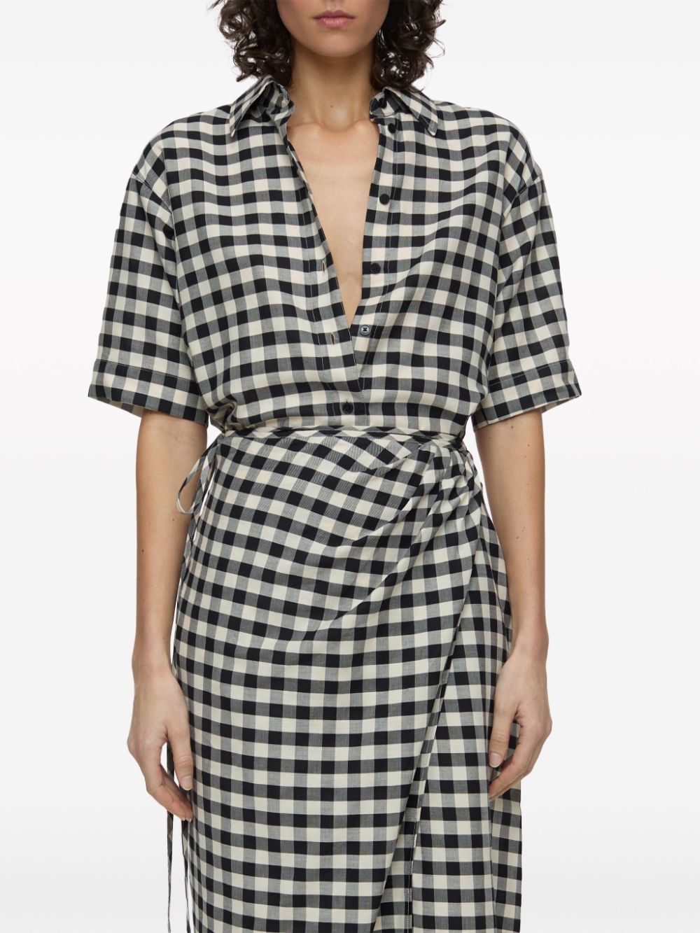 Closed oversized checked cotton shirt - Wit