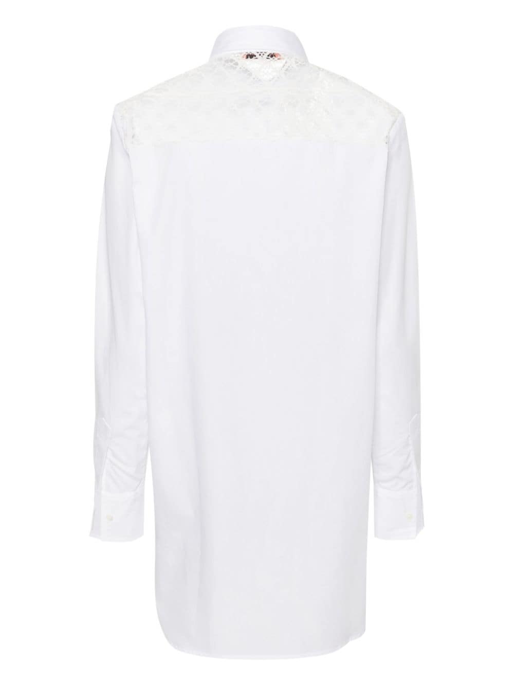 Ermanno Scervino lace-panels cotton shirt - Wit