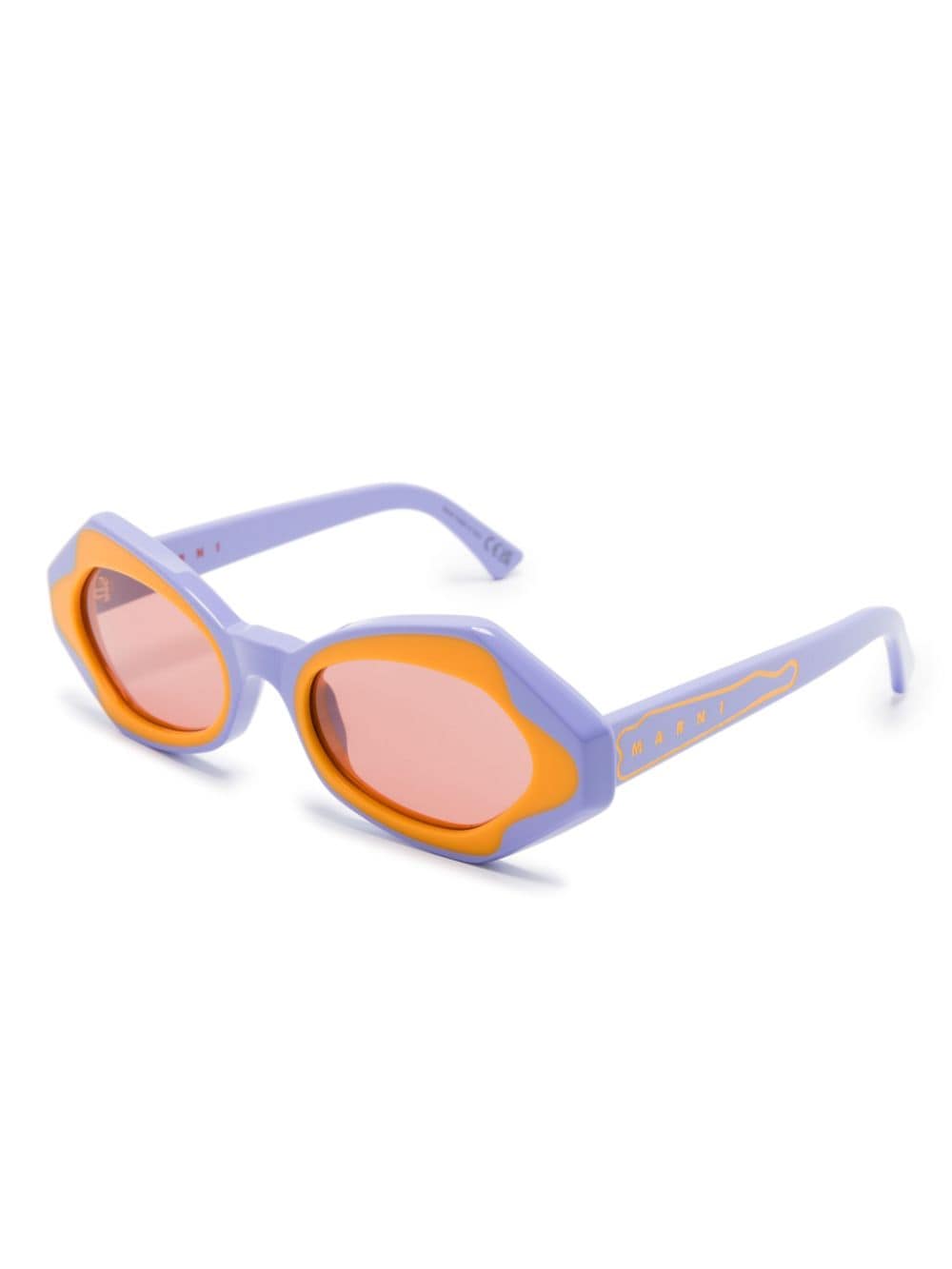 Marni Eyewear Unlahand zonnebril met geometrisch montuur - Paars