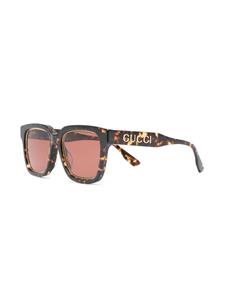 Gucci Eyewear Zonnebril met vierkant montuur - Bruin