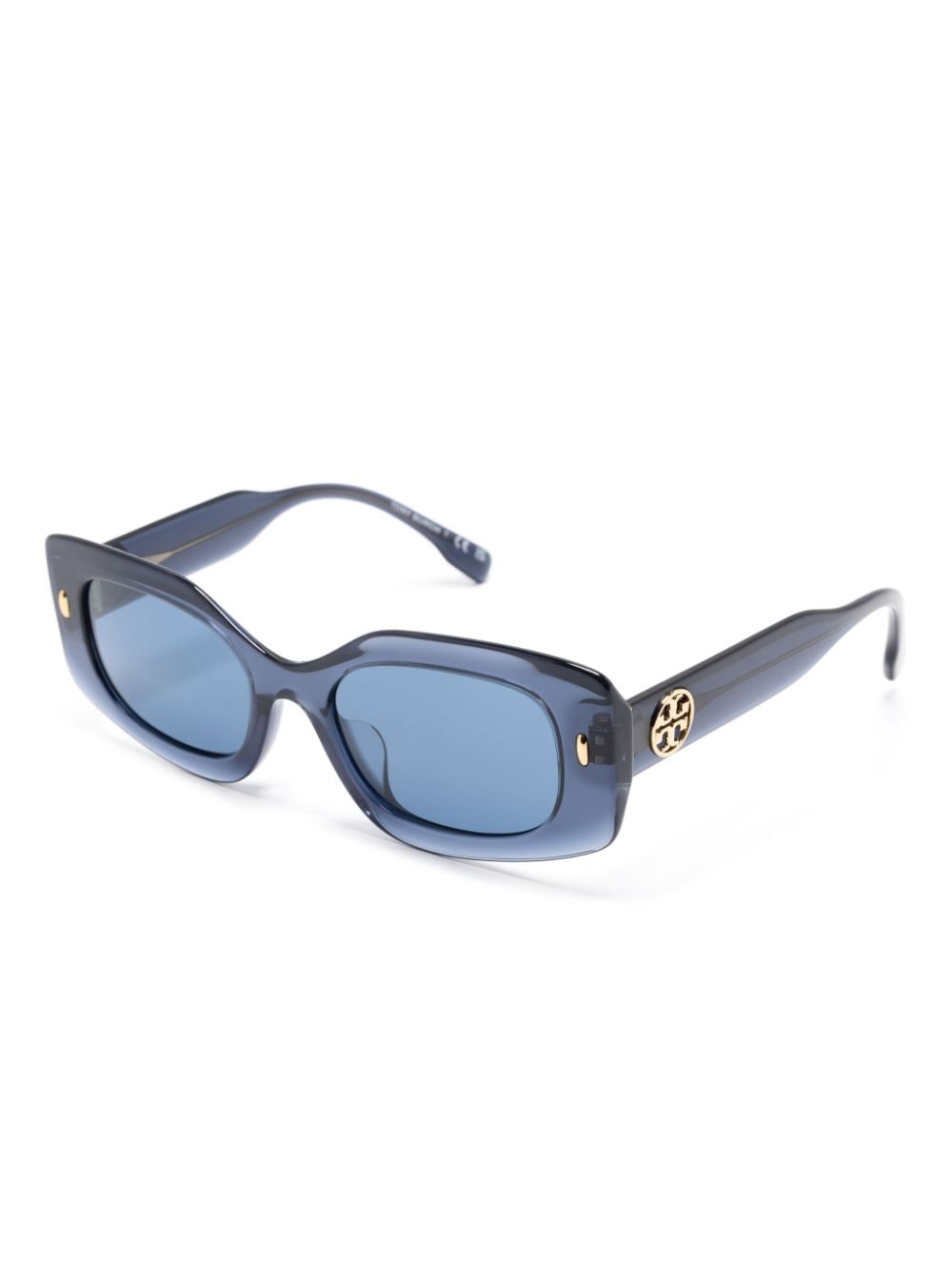 Tory Burch Miller rectangle-frame sunglasses - Blauw