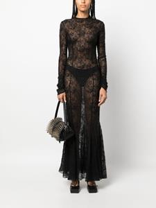 MISBHV Maxi-jurk met detail van kant - Zwart