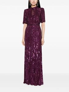 Jenny Packham Avondjurk met pailletten - Paars