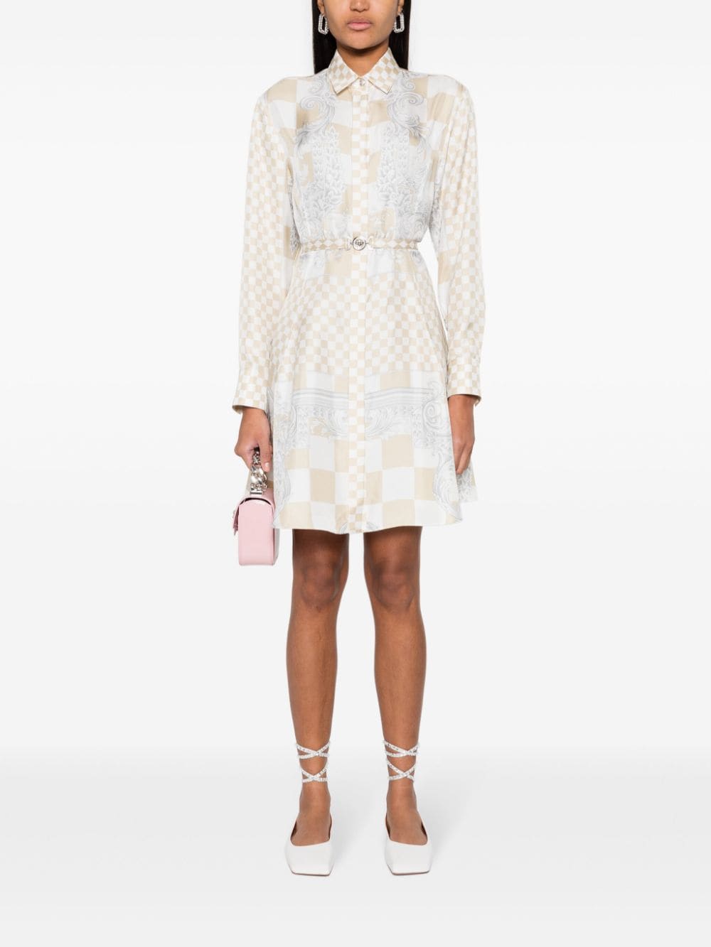 Versace Maxi-jurk met barokprint - Beige