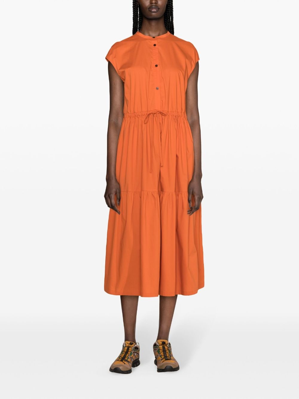 Woolrich drawstring-waist maxi dress - Oranje