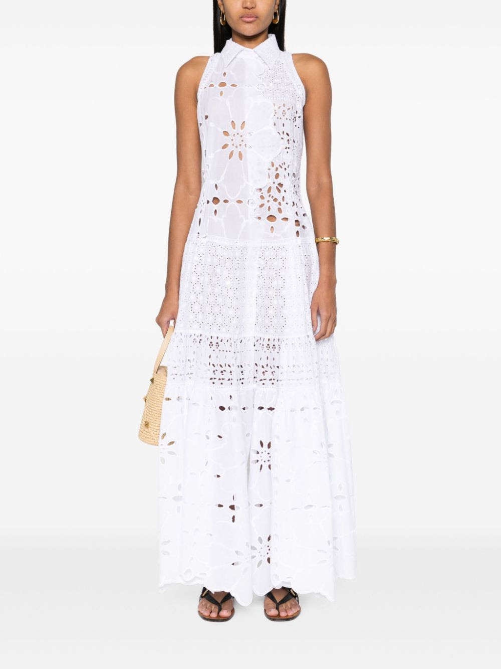 Ermanno Scervino broderie anglaise maxi dress - Wit