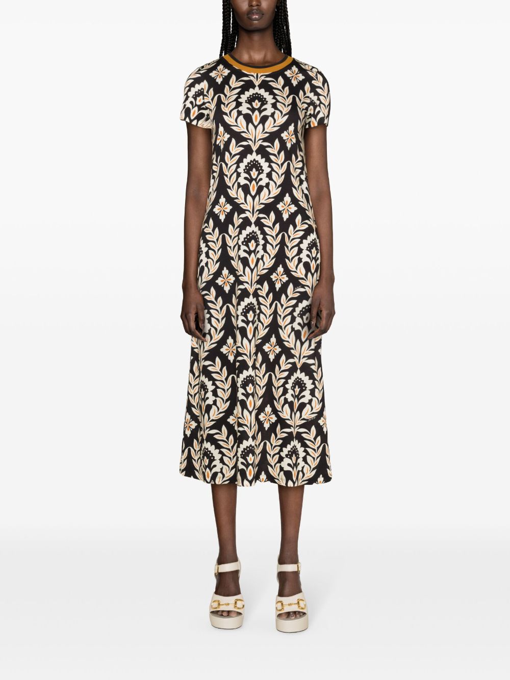 La DoubleJ Maxi-jurk met bloemenprint - BL01 BLACK