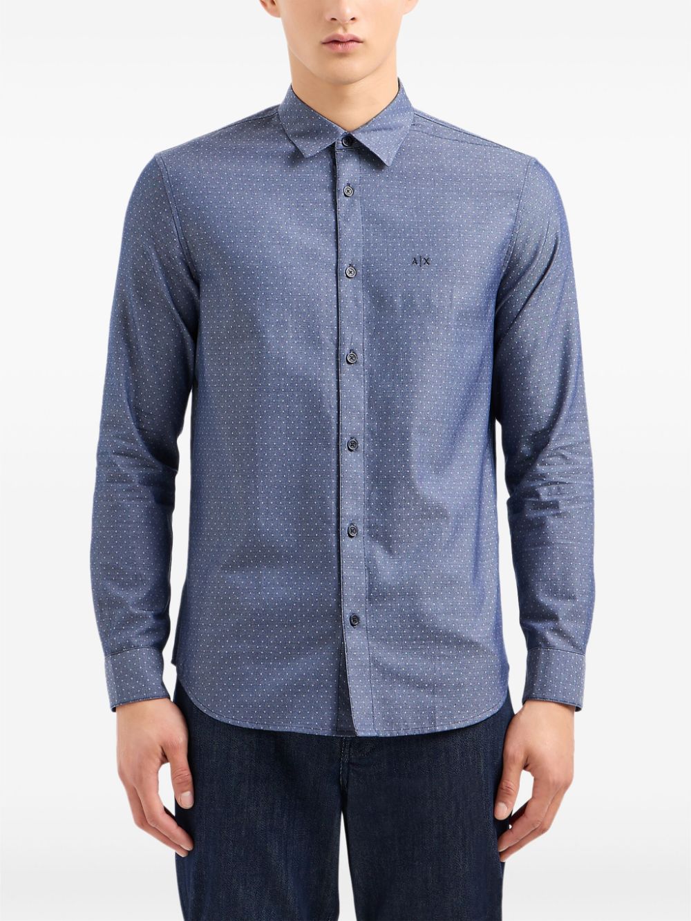 Armani Exchange Overhemd met stippen - Blauw