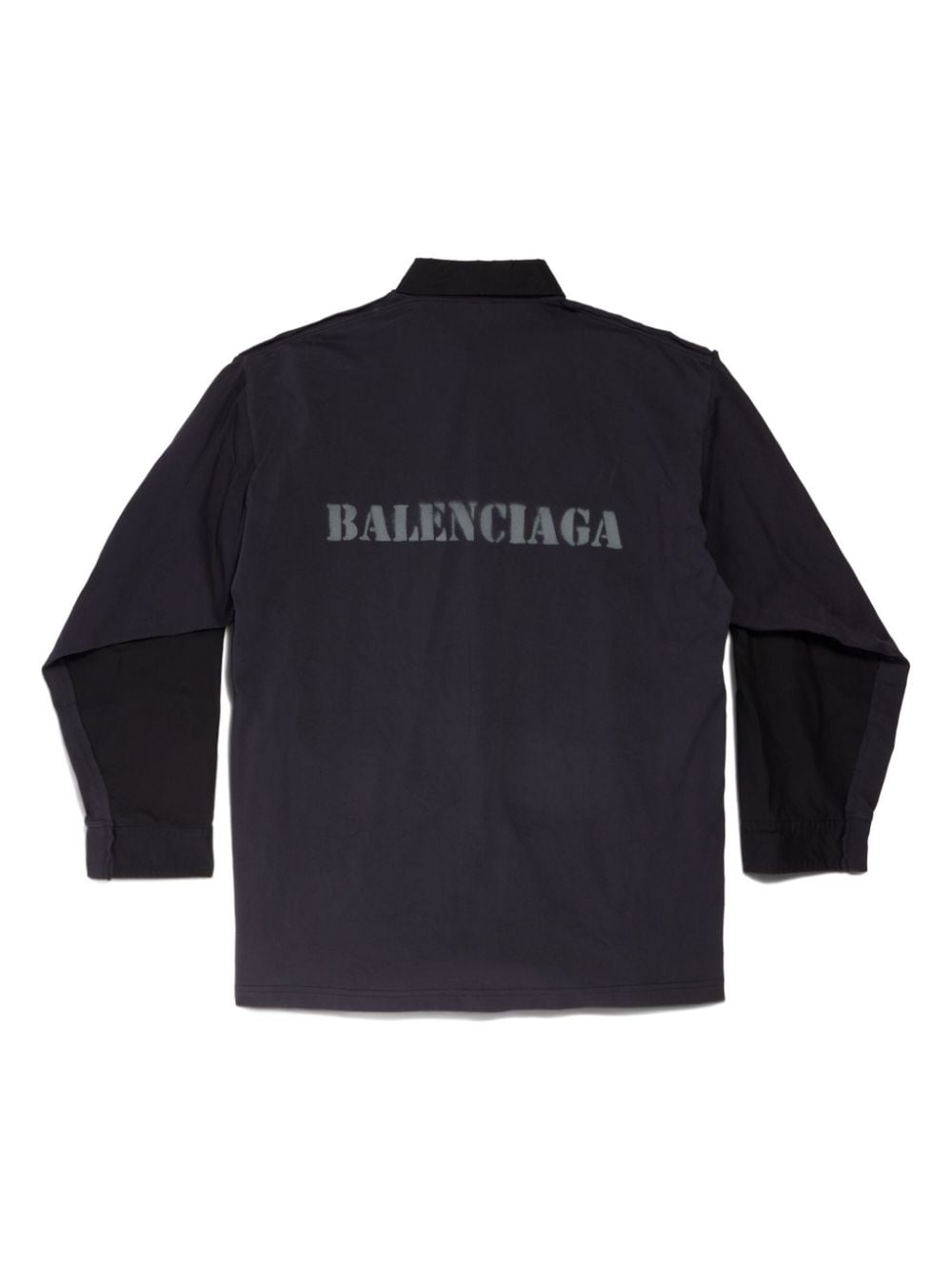 Balenciaga Stencil Type logo-print cotton shirt - Zwart