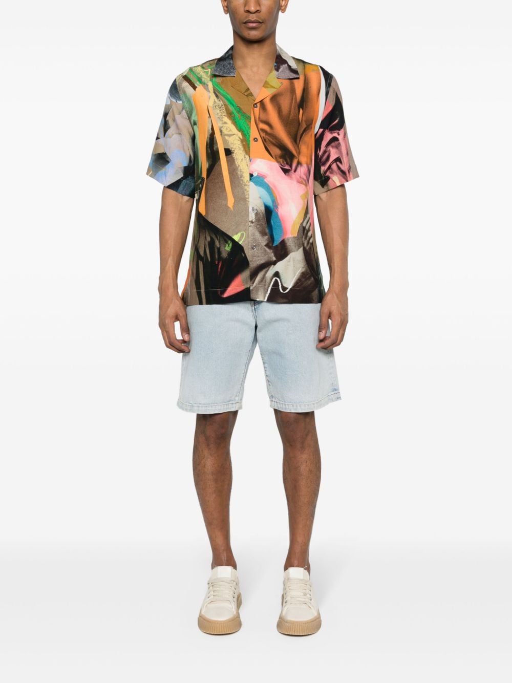 Paul Smith Overhemd met abstracte print - Beige